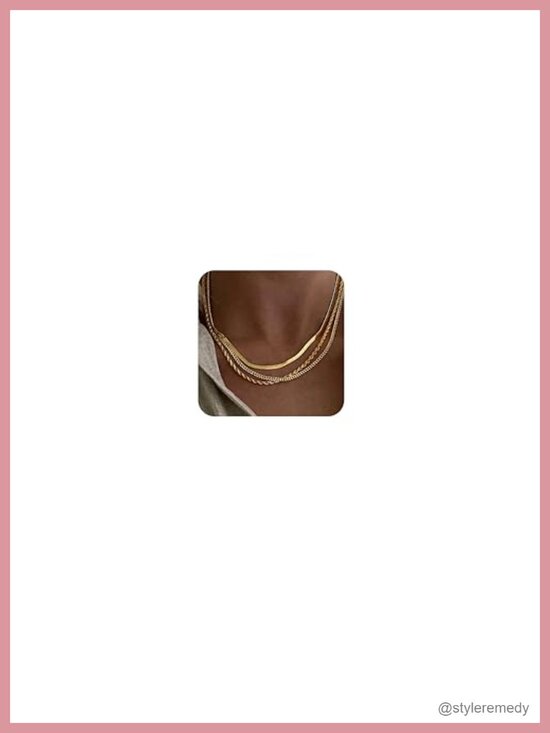 Jewelry - 14K Gold Plated Herringbone Snake Choker Necklace Set Non Tarnish